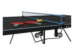 Discount Mesa de ping pong plegable para exterior con red, ruedas, 2 raquetas y 3 pelotas, acero y MDF, color (274x152,5x76 cm) Ping Pong