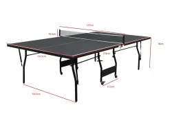 Hot Mesa de ping-pong plegable con ruedas para interior gris, L274 x P152.5 x Alt. 76 cm, GARRY Ping Pong