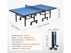 Best Mesa de Ping-Pong SucceBuy, Mesa de Ping-Pong Plegable con Red de Apriete, Uso Interior Ping Pong