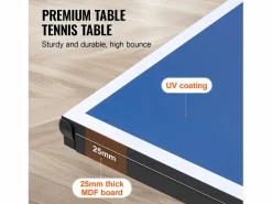 Best Mesa de Ping-Pong SucceBuy, Mesa de Ping-Pong Plegable con Red de Apriete, Uso Interior Ping Pong
