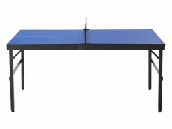 Discount Mesa de Ping-Pong SucceBuy, Mesa de Ping-Pong Plegable, Tamaño Medio, MDF, Uso Interior Azul