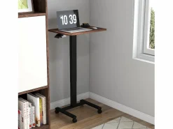 Online Mesa de trabajo regulable en altura, con 4 ruedas, 2 frenos, aglomerado, marrón rústico (65x48x108 cm) Mesa Gaming