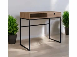 Venprodin Mesa Escritorio 1 Cajon Negro/Miel