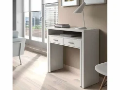 Loungitude Mesa escritorio extensible con 2 cajones - L100 cm - Consola