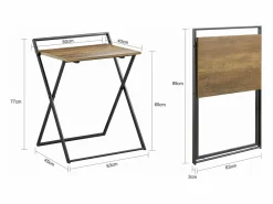 Sobuy Mesa Escritorio Plegable Mesa Ordenador, Compacto sin ensamblaje Escritorio para Computadora Mesa de Estudio Diseño Industrial FWT88-F ES