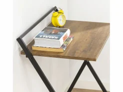 Sobuy Mesa Escritorio Plegable Mesa Ordenador, Compacto sin ensamblaje Escritorio para Computadora Mesa de Estudio Diseño Industrial FWT88-F ES