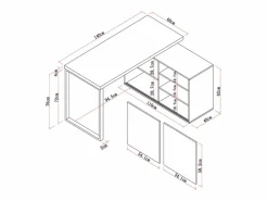 Vente-unique Mesa esquinera con almacenamiento en MDF beige y natural - LONAMI
