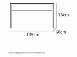 Mesa Estudio Nexus acabado roble gold, 76cm(alto) 135cm(ancho) 60cm(fondo).