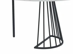Best Mesa extensible de 2 a 12 cubiertos de MDF y acero - Efecto mármol blanco y negro - FIRELA Mesa Extensible|Mesa De Comedor
