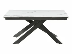 Maison Céphy Mesa extensible de cerámica y metal - Mármol blanco y antracita - COREMA de MORABITO