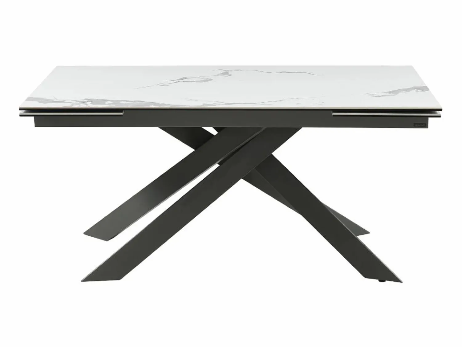 Maison Céphy Mesa extensible de cerámica y metal - Mármol blanco y antracita - COREMA de MORABITO