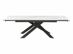 Maison Céphy Mesa extensible de cerámica y metal - Mármol blanco y antracita - COREMA de MORABITO