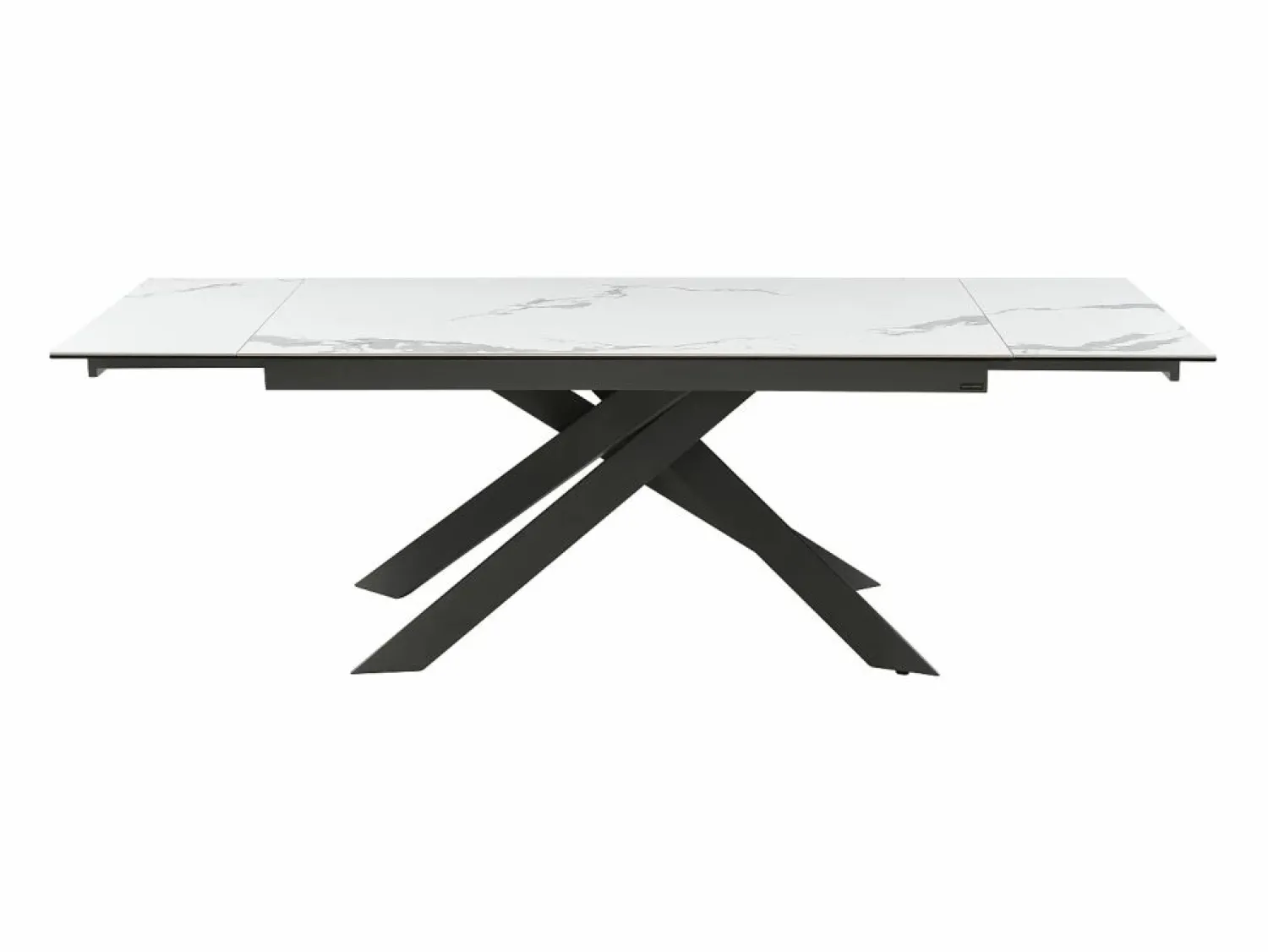 Maison Céphy Mesa extensible de cerámica y metal - Mármol blanco y antracita - COREMA de MORABITO