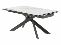 Maison Céphy Mesa extensible de cerámica y metal - Mármol blanco y antracita - COREMA de MORABITO