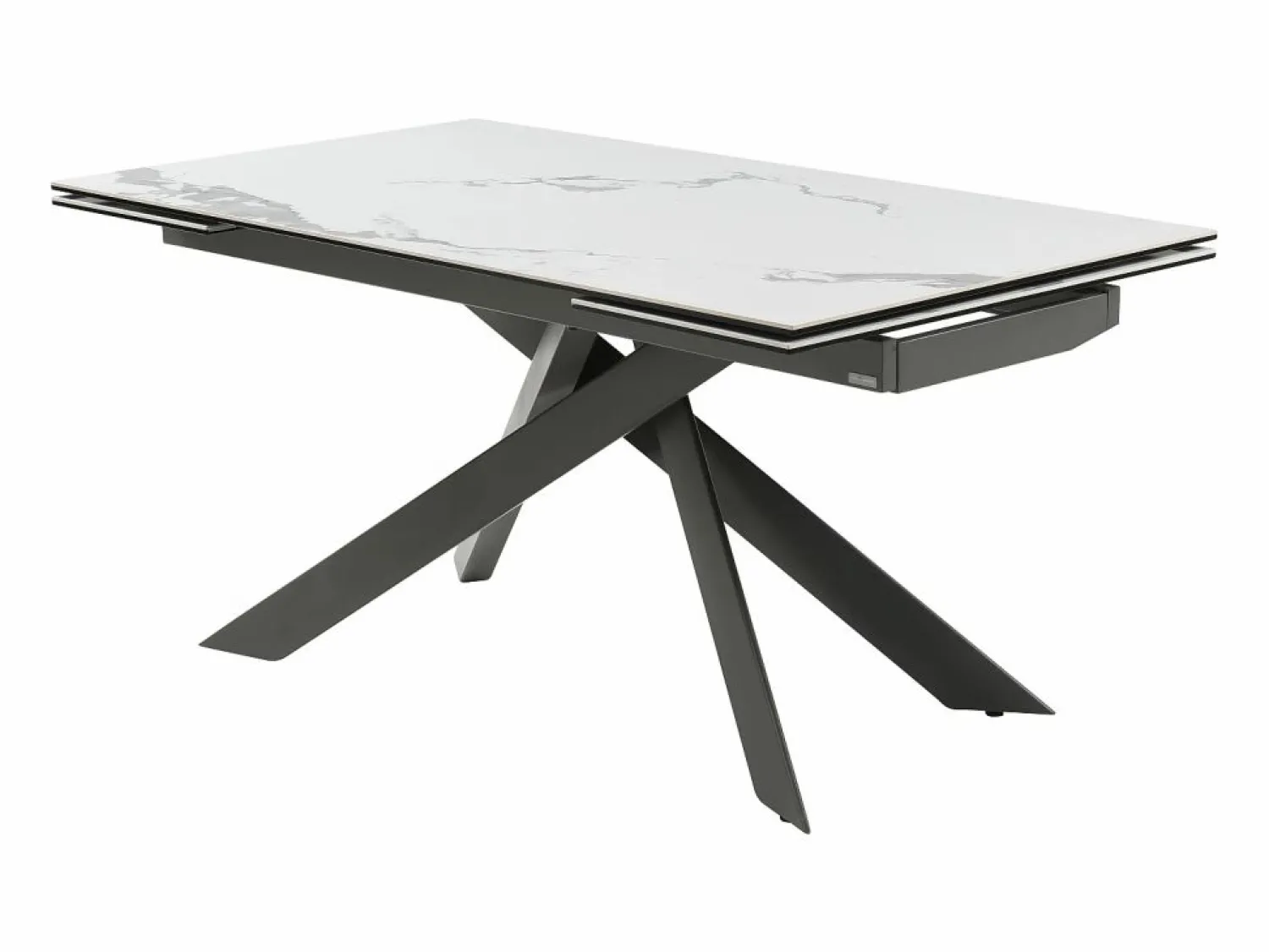 Maison Céphy Mesa extensible de cerámica y metal - Mármol blanco y antracita - COREMA de MORABITO