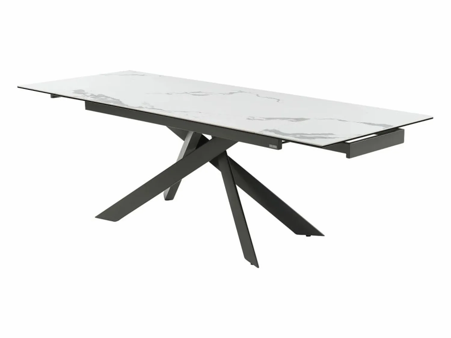 Maison Céphy Mesa extensible de cerámica y metal - Mármol blanco y antracita - COREMA de MORABITO