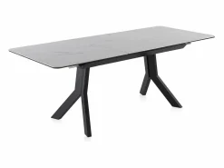 Best Mesa extensible de cerámica blanca con patas de metal 160/210x90 Mesa Extensible