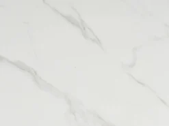 Vente-unique Mesa extensible de cerámica y metal -efecto mármol blanco - CARIOULA de MORABITO