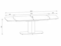 Vente-unique Mesa extensible de cerámica y metal -efecto mármol blanco - CARIOULA de MORABITO