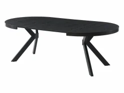 Outlet Vente-unique Mesa extensible de comedor 4 a 8 comensales de MDF y acero - Color: - KOMONI Negro