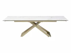Online Mesa extensible para 6-10 cubiertos en cerámica y vidrio templado - Efecto mármol - XERENA Mesa Extensible