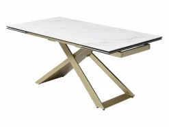 Online Mesa extensible para 6-10 cubiertos en cerámica y vidrio templado - Efecto mármol - XERENA Mesa Extensible