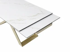 Online Mesa extensible para 6-10 cubiertos en cerámica y vidrio templado - Efecto mármol - XERENA Mesa Extensible