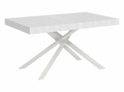 Discount Ityhome Mesa extensible 140/224x80 cm Karida fresno patas blancas Blanco