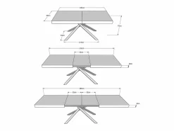 Ityhome Mesa extensible 180/284x90 cm Karida roble natural patas antracita