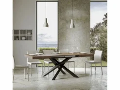Hot Mesa extensible 180/284x90 cm Volantis nogal patas antracita Mesa Extensible|Mesa De Comedor