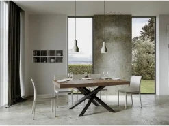 Discount Mesa extensible 180/440x90 cm Volantis nogal patas antracita Mesa Extensible