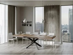 Discount Mesa extensible 180/440x90 cm Volantis nogal patas antracita Mesa Extensible