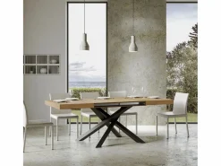 ITAMOBY Mesa extensible 130/390x90 cm Volantis roble natural patas antracita