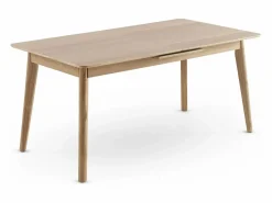 Mesa extensible 160/200x90 patasde hevea con sobre chapado en roble