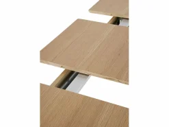 Mesa extensible 160/200x90 patasde hevea con sobre chapado en roble