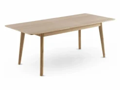 Mesa extensible 160/200x90 patasde hevea con sobre chapado en roble