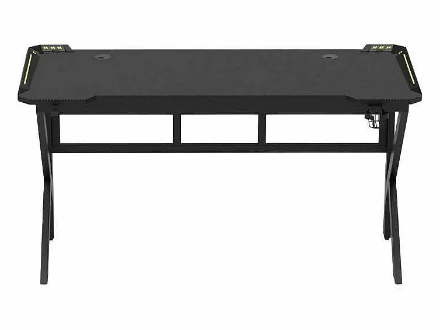 Mesa gamer LED de carbono con soporte para auriculares y bebidas 120x60 Sportbot LED 120 -