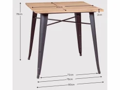 Nest Dream Mesa industrial de acero envejecido y madera clara - Bistro - Antique