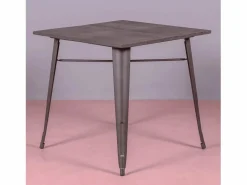 Nest Dream Mesa industrial de acero envejecido y madera oscura - Bistro - Antique Gris antracita