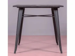 Sale Mesa industrial en acero y madera oscura - Bistro - Escritorio Secreter