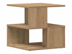 Outlet Mesa lateral Roble artisan 40 x 40 x 40 cm Madera contrachapada Mesa Auxiliar
