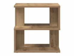 Outlet Mesa lateral Roble artisan 40 x 40 x 40 cm Madera contrachapada Mesa Auxiliar