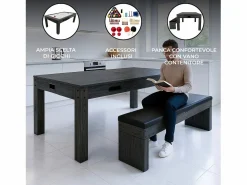 Hot Mesa Multijuego 7 en 1 Billar Ping Pong Air Hockey Ajedrez con Accesorios Ping Pong