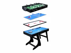 Sale Happy Garden Mesa multijuegos 4 en 1 para niños - Futbolín, Billar, Ping-pong, Air-hockey Negro