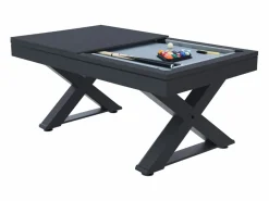 Concept-Usine Mesa multi-juegos de madera negra ping-pong y billar TEXAS