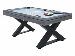Concept-Usine Mesa multi-juegos de madera ping-pong y billar TEXAS Gris