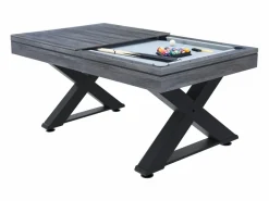 Concept-Usine Mesa multi-juegos de madera ping-pong y billar TEXAS Gris