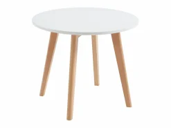 New Vente-unique Mesa para niños de MDF y haya - blanco y natural - LOULOUNE Color natural claro / Blanco