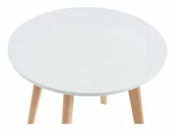 New Vente-unique Mesa para niños de MDF y haya - blanco y natural - LOULOUNE Color natural claro / Blanco