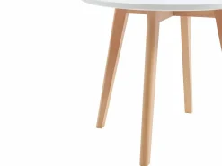 New Vente-unique Mesa para niños de MDF y haya - blanco y natural - LOULOUNE Color natural claro / Blanco
